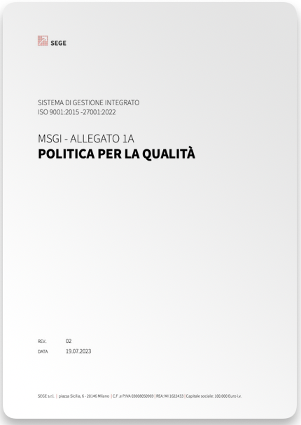 Politica Qualità