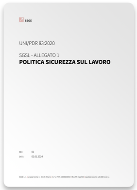 Politica sicurezza sul lavoro SEGE